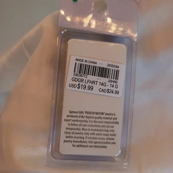 Pierced Nation Heart Nipple Rings - Picture 3 of 3